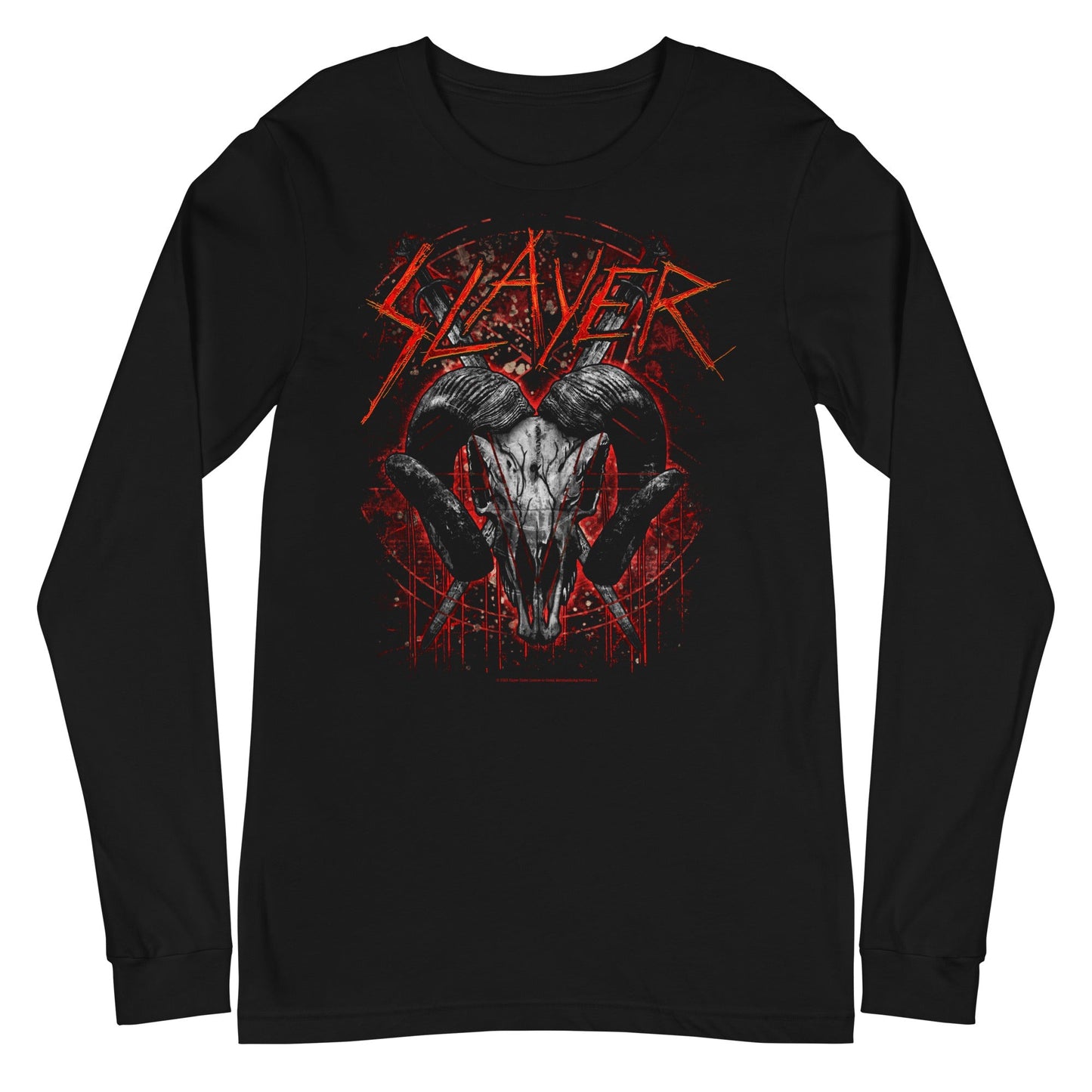 Slayer Ram's Head Mens Long Sleeve Shirt Black