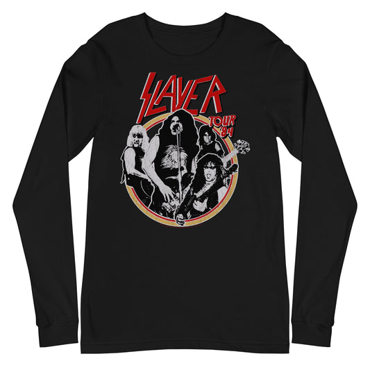 Slayer Tour '84 Mens Long Sleeve Shirt Black