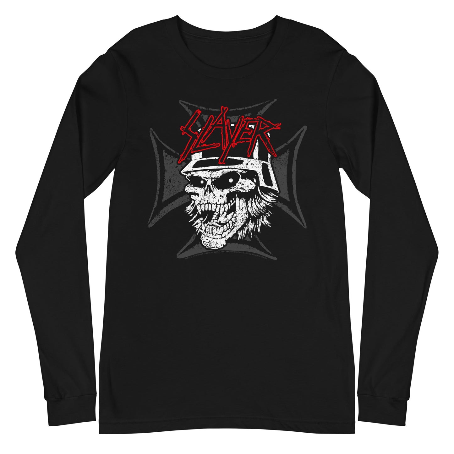 Slayer Sticks and Skulls Mens Long Sleeve Shirt Black