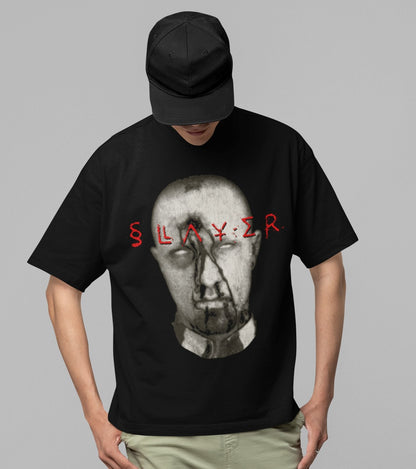 Slayer Blank Eyes Jumbo Print Mens T Shirt Black