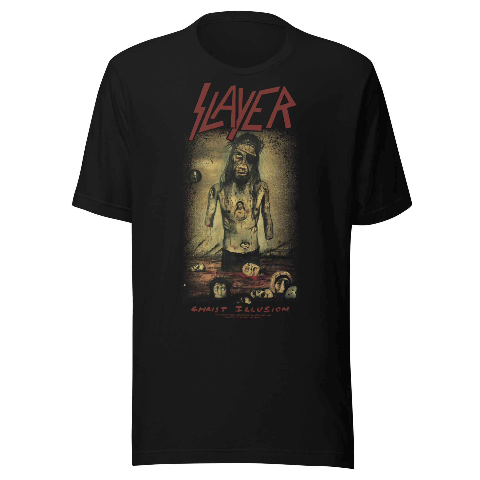 Slayer Christ Illusion Jumbo Print Officially Licensed Mens T Shirt Black