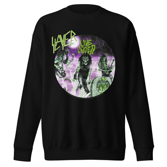 Slayer Green Undead Jumbo Print Mens Sweatshirt Black