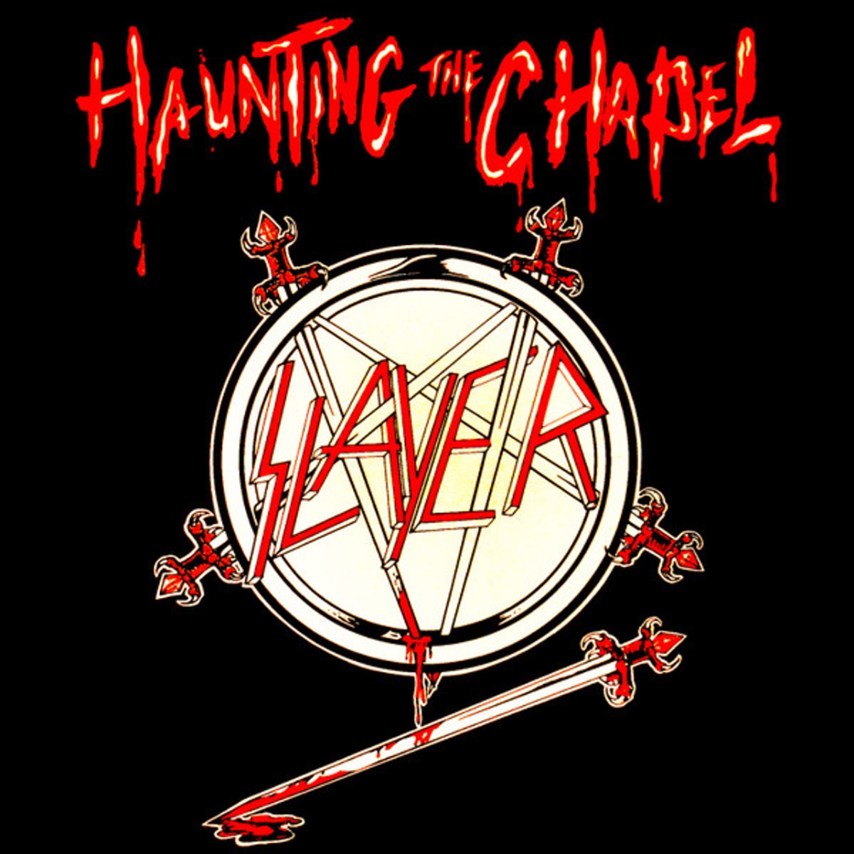 Slayer  Haunting The Chapel Colored Vinyl Red & White Marble Vinyl Record