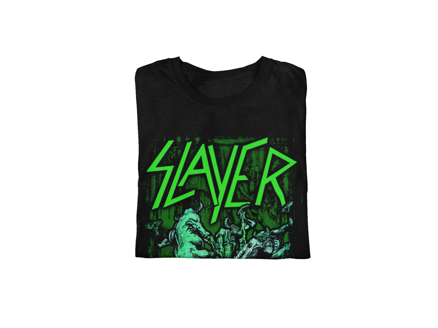 Slayer Neon Hell Awaits Mens T Shirt Black