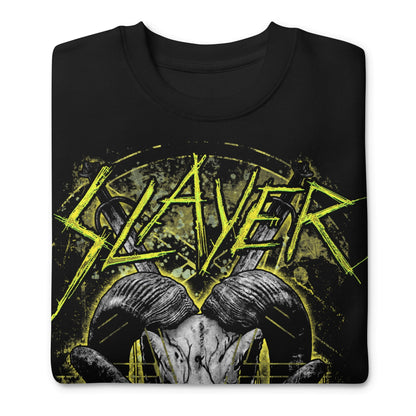 Slayer Ram Horns Jumbo Print Mens Sweatshirt Black