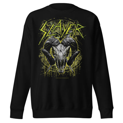 Slayer Ram Horns Jumbo Print Mens Sweatshirt Black