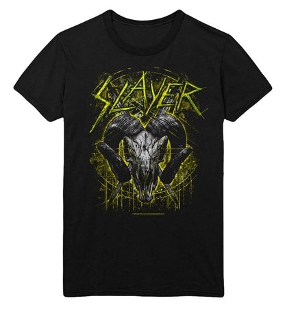 Slayer Ram Horns Mens T Shirt Black