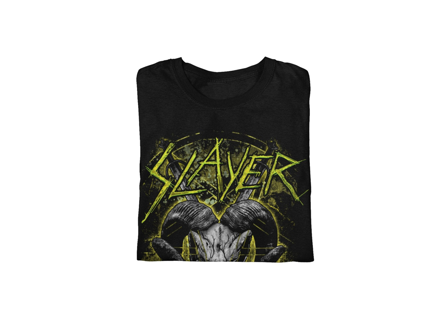 Slayer Ram Horns Mens T Shirt Black