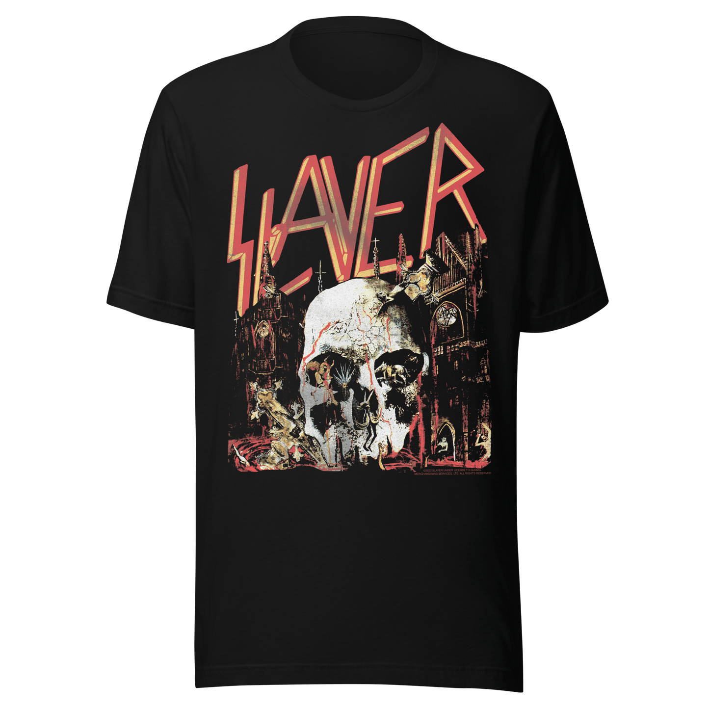 Slayer Sound Skull Jumbo Print Officially Licensed Mens T Shirt Black