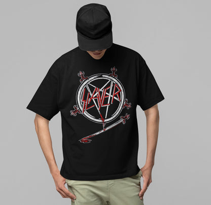 Slayer Sword Logo Jumbo Print Mens T Shirt Black