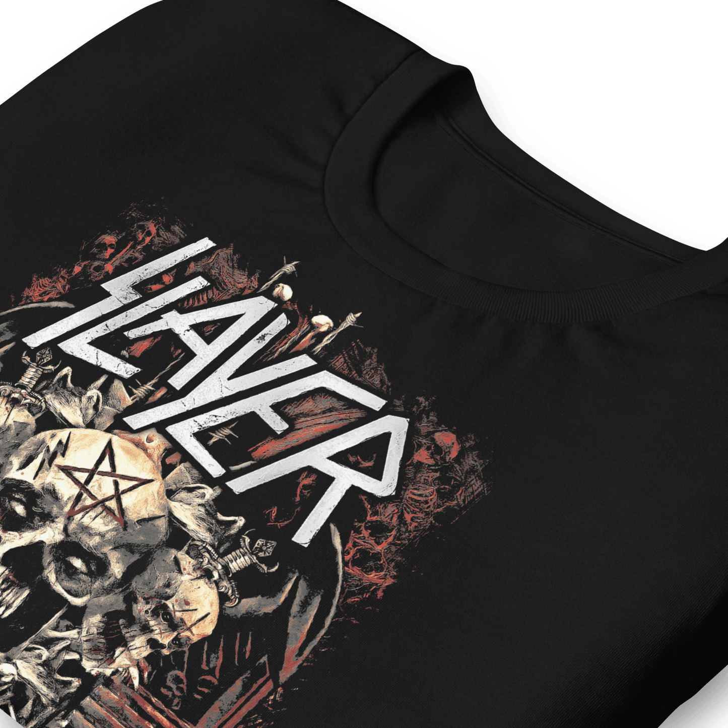 Slayer Triple Skull Officially Licensed Mens T Shirt Black