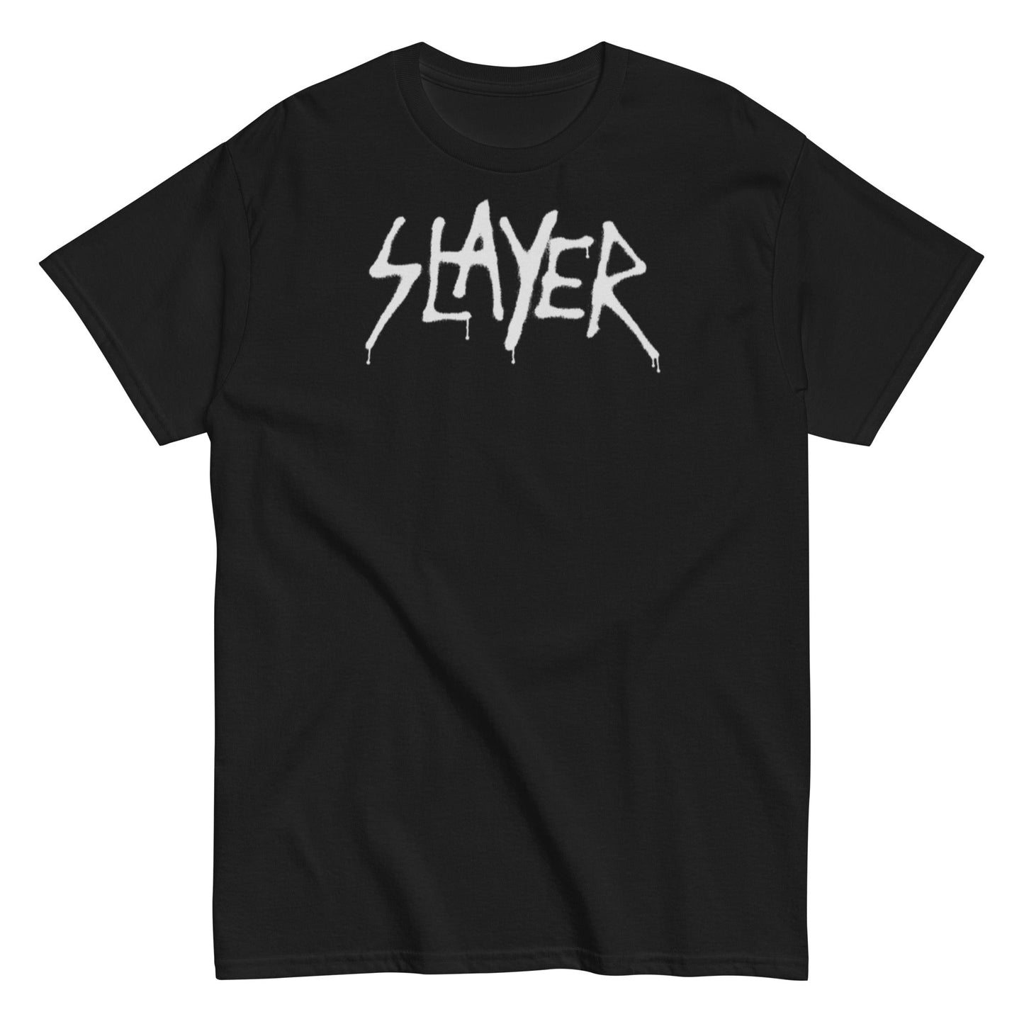 Slayer White Drip Logo Mens T Shirt Black