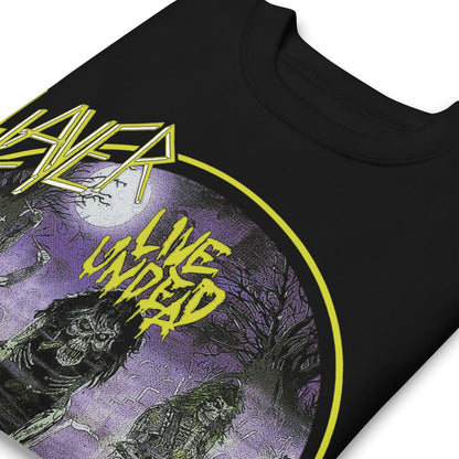 Slayer Yellow Undead Jumbo Print Mens Sweatshirt Black