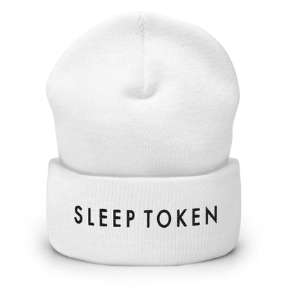 Sleep Token Embroidered Beanie Hat White Officially Licensed