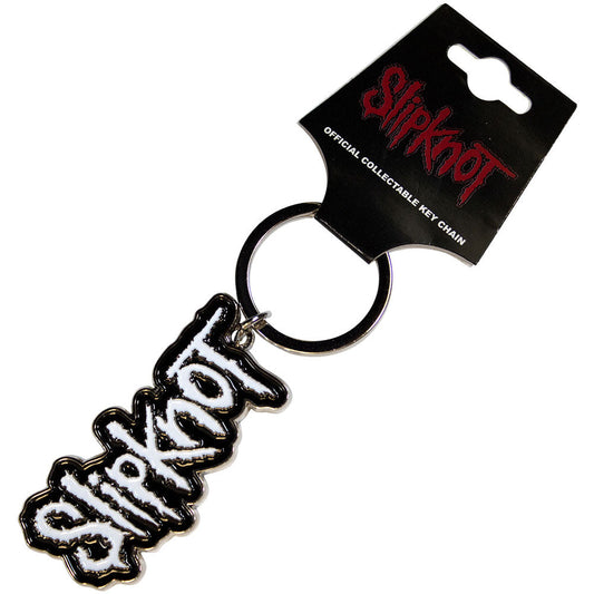 Slipknot White Logo Black Border Keychain