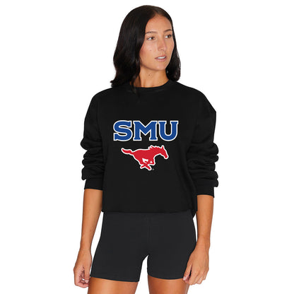 SMU Mustangs Black Womens Crewneck Officially Licensed
