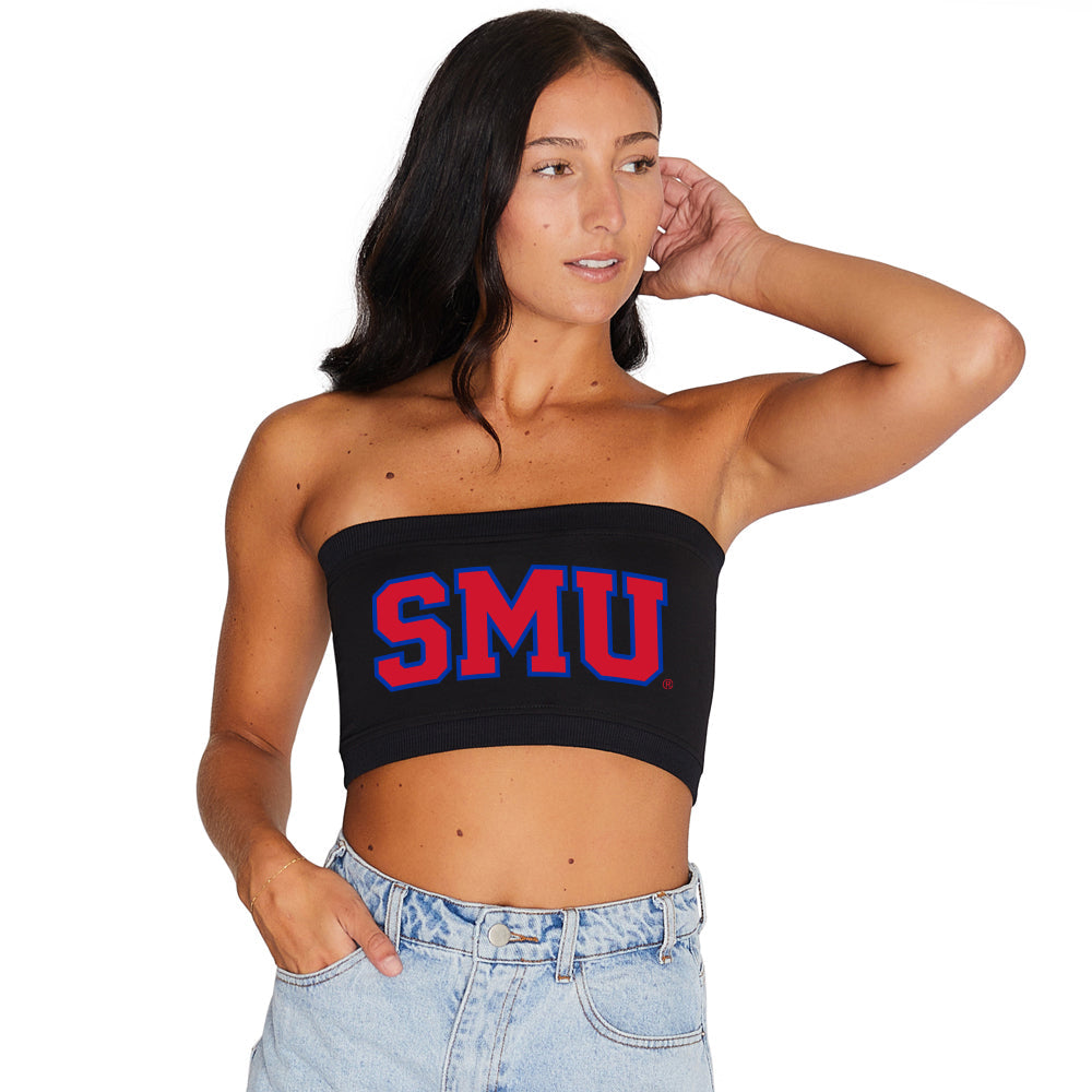 SMU Mustangs Black Womens Bandeau Top Officially Licensed