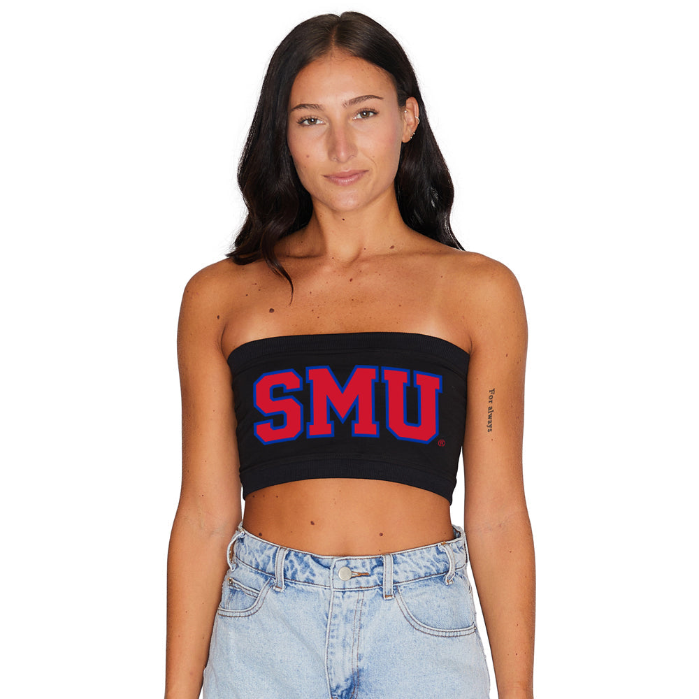 SMU Mustangs Black Womens Bandeau Top Officially Licensed