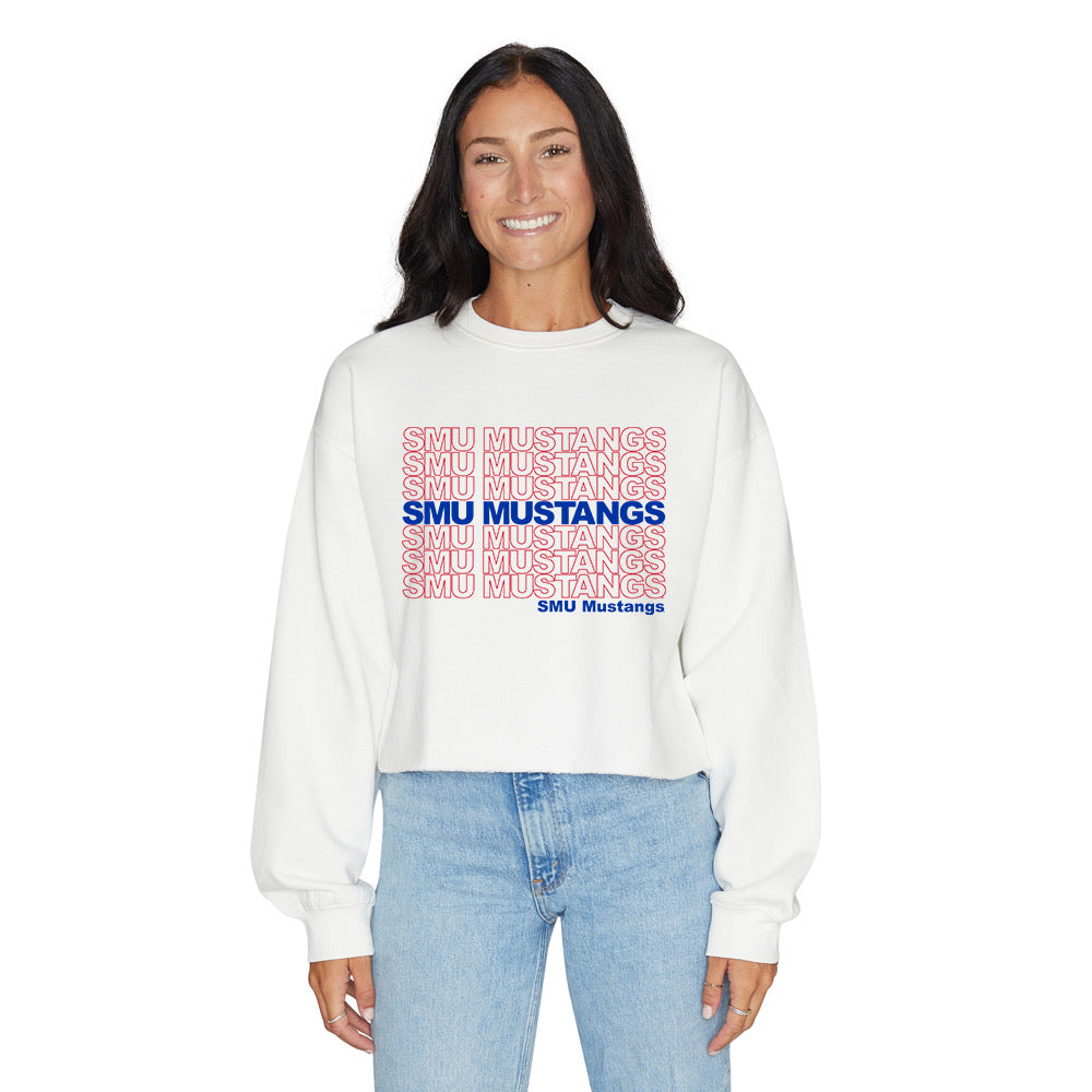 SMU Mustangs Repeat Womens Crewneck Officially Licensed