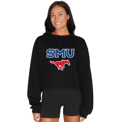 SMU Mustangs Black Womens Crewneck Officially Licensed