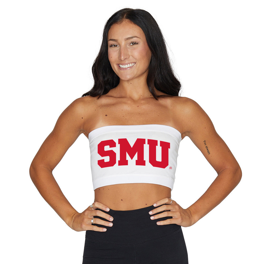 SMU Mustangs White Womens Bandeau Top Officially Licensed