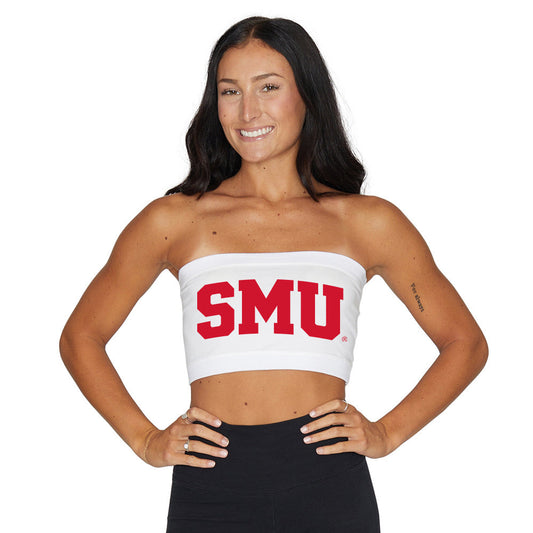 SMU Mustangs White Womens Bandeau Top Officially Licensed