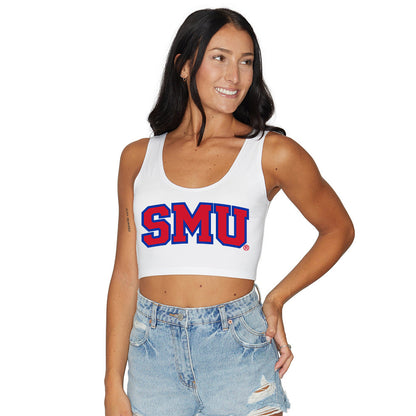 SMU Mustangs Womens Crop Tank Top Top Officially Licensed