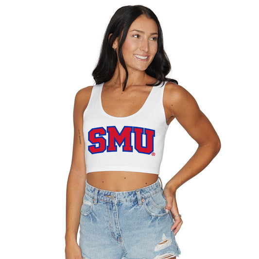 SMU Mustangs Womens Crop Tank Top Top Officially Licensed
