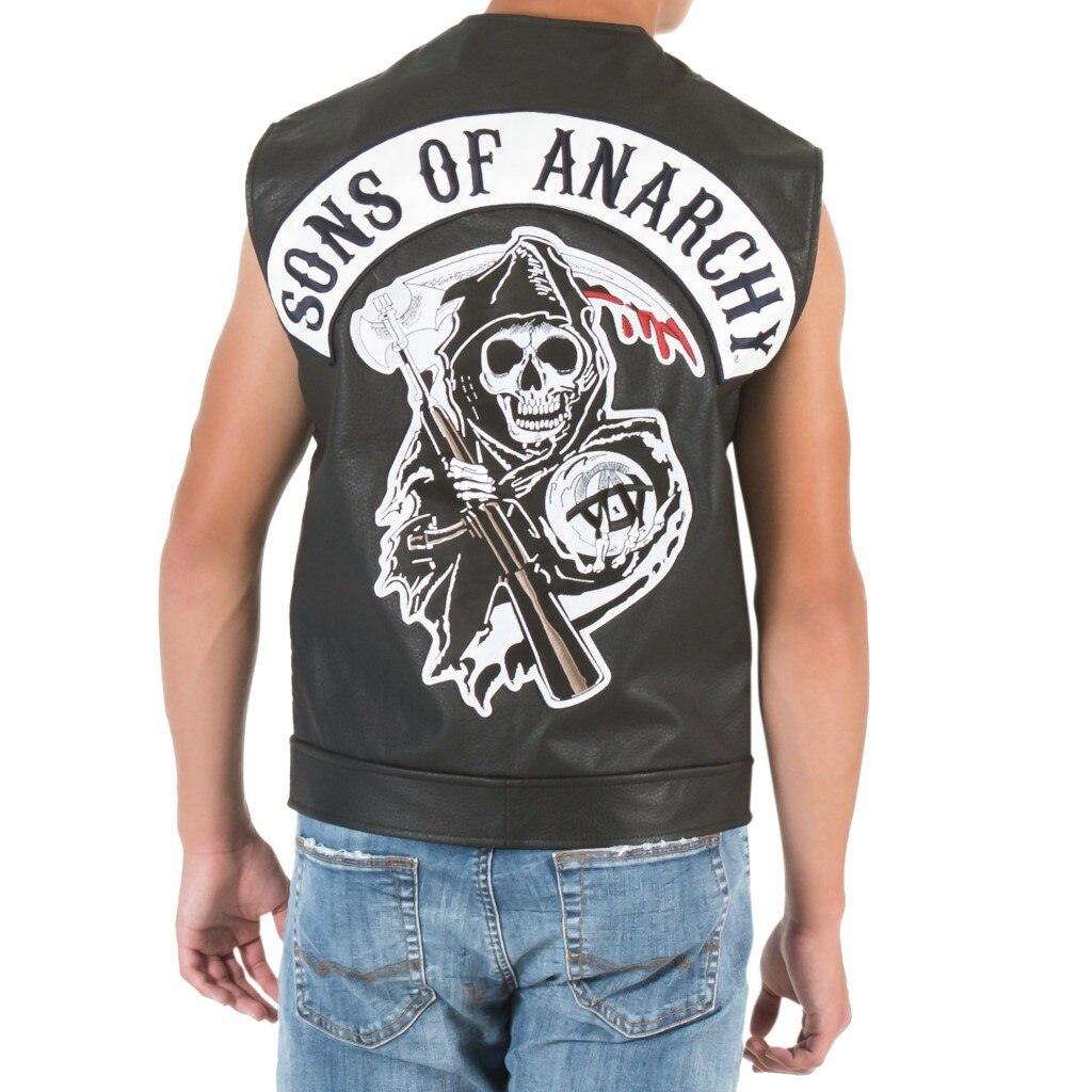 SOA Black Leather Highway Biker Vest