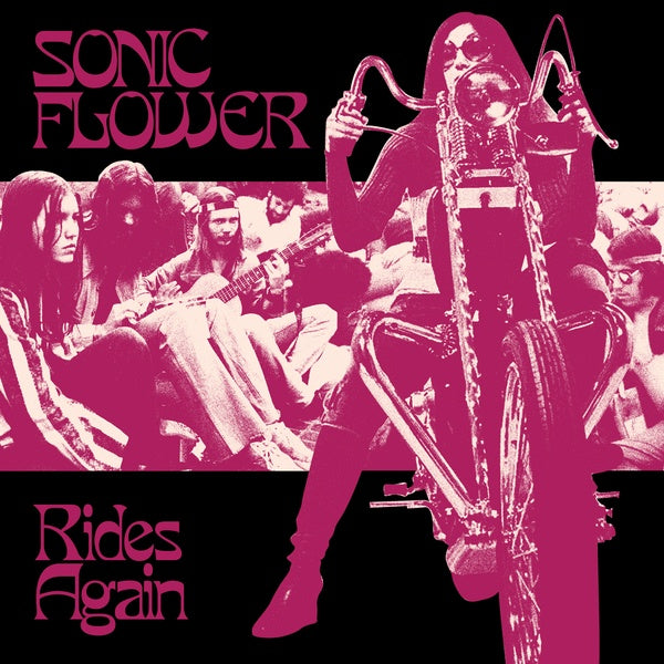 SONIC FLOWER - Rides Again (Alternate Cover) (White/Black/Pink Striped Vinyl) Vinyl Record