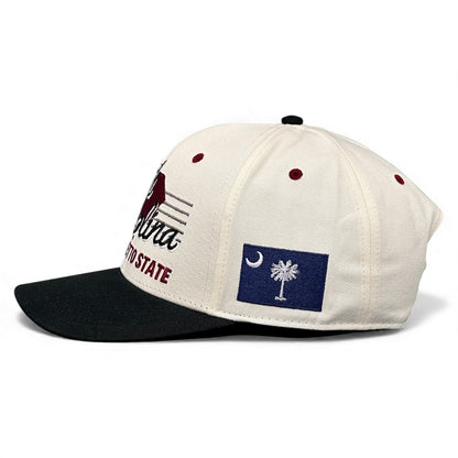 South Carolina Snapback Hat - The Willy B (Cream/Black)