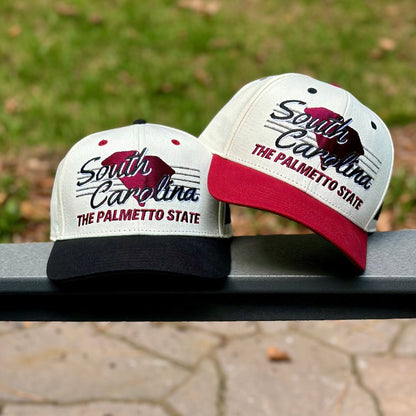 South Carolina Snapback Hat - The Willy B (Cream/Black)