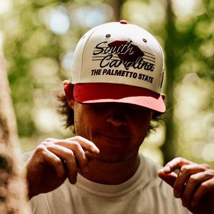 South Carolina Snapback Hat - The Willy B (Cream/Garnet)