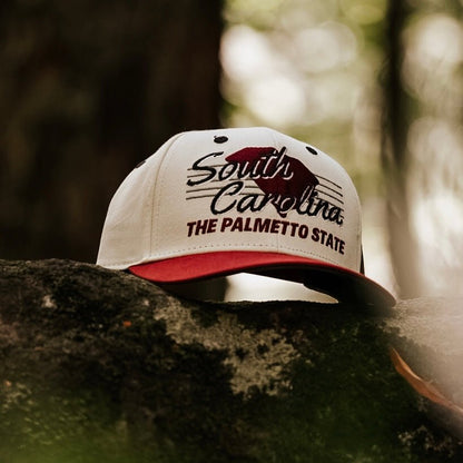 South Carolina Snapback Hat - The Willy B (Cream/Garnet)