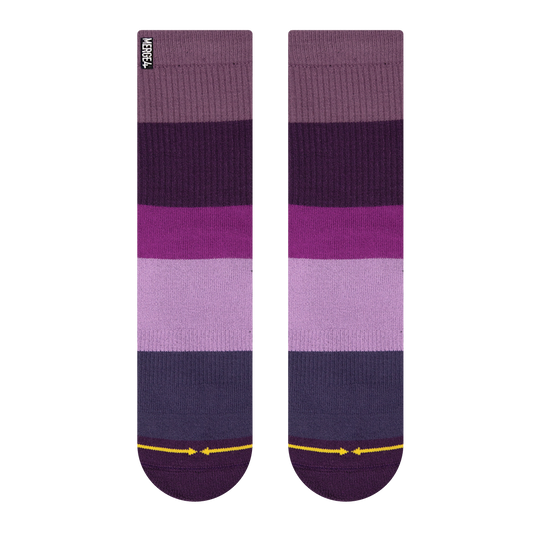 Purple Stripe Bamboo Adult Crew Socks by Spidey