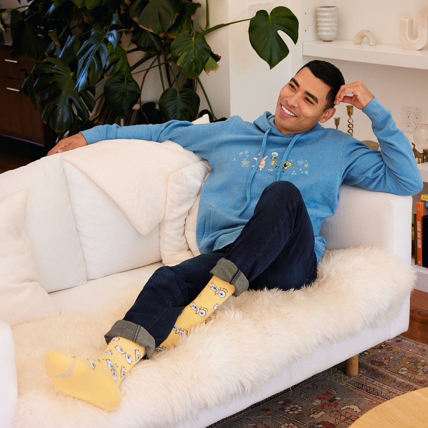 SpongeBob Squarepants Protect Oceans Hooded Sweatshirt Hoodie Blue