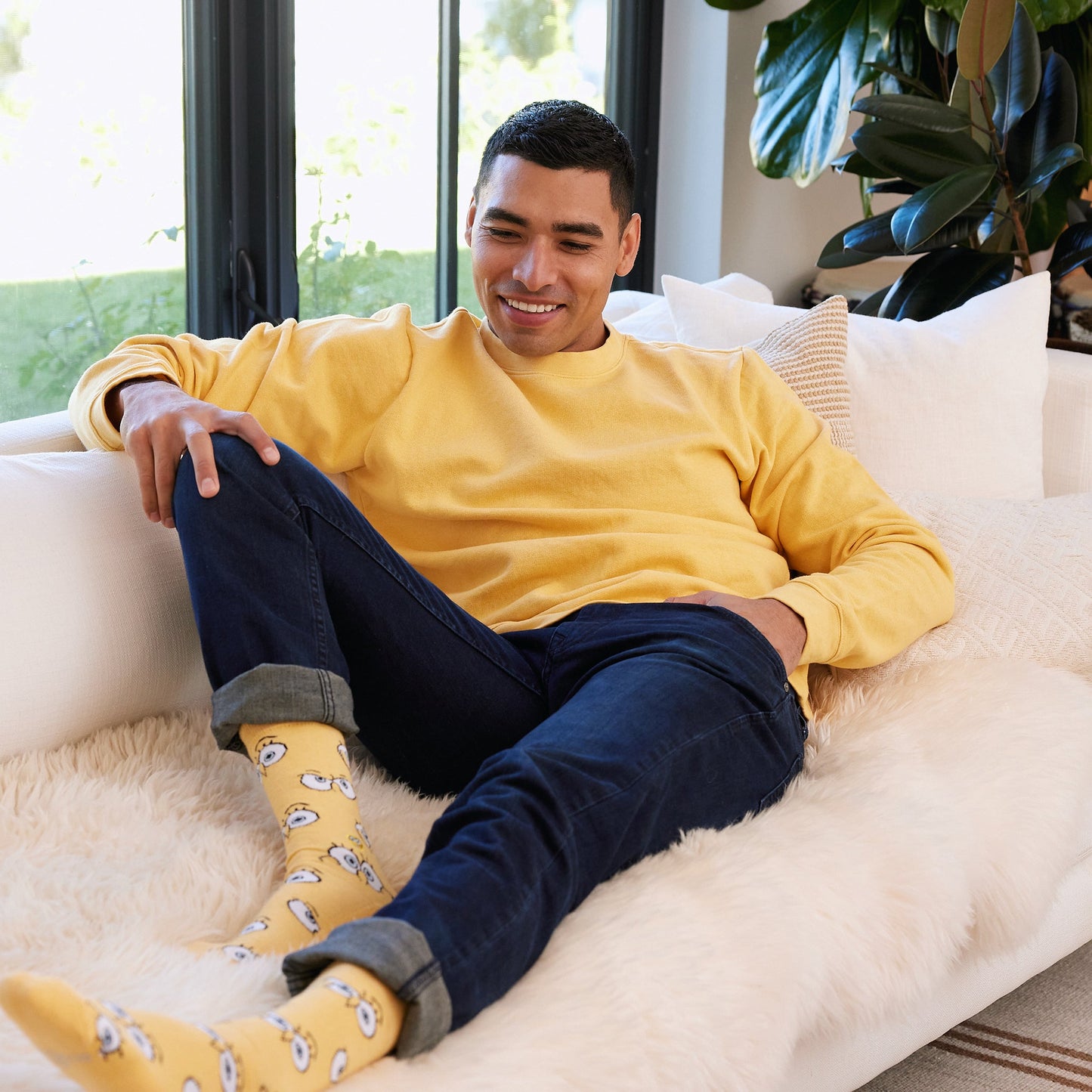 SpongeBob Squarepants Protect Oceans Crewneck Sweatshirt Yellow