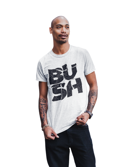 Stakes Bush Stacked Logo Jumbo Print Mens T Shirt Officially Licensed
