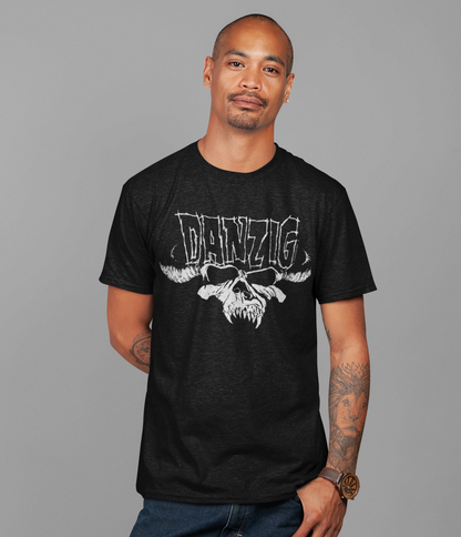 Stakes Danzig - Logo Skull Jumbo Print Mens T Shirt Officially Licensed