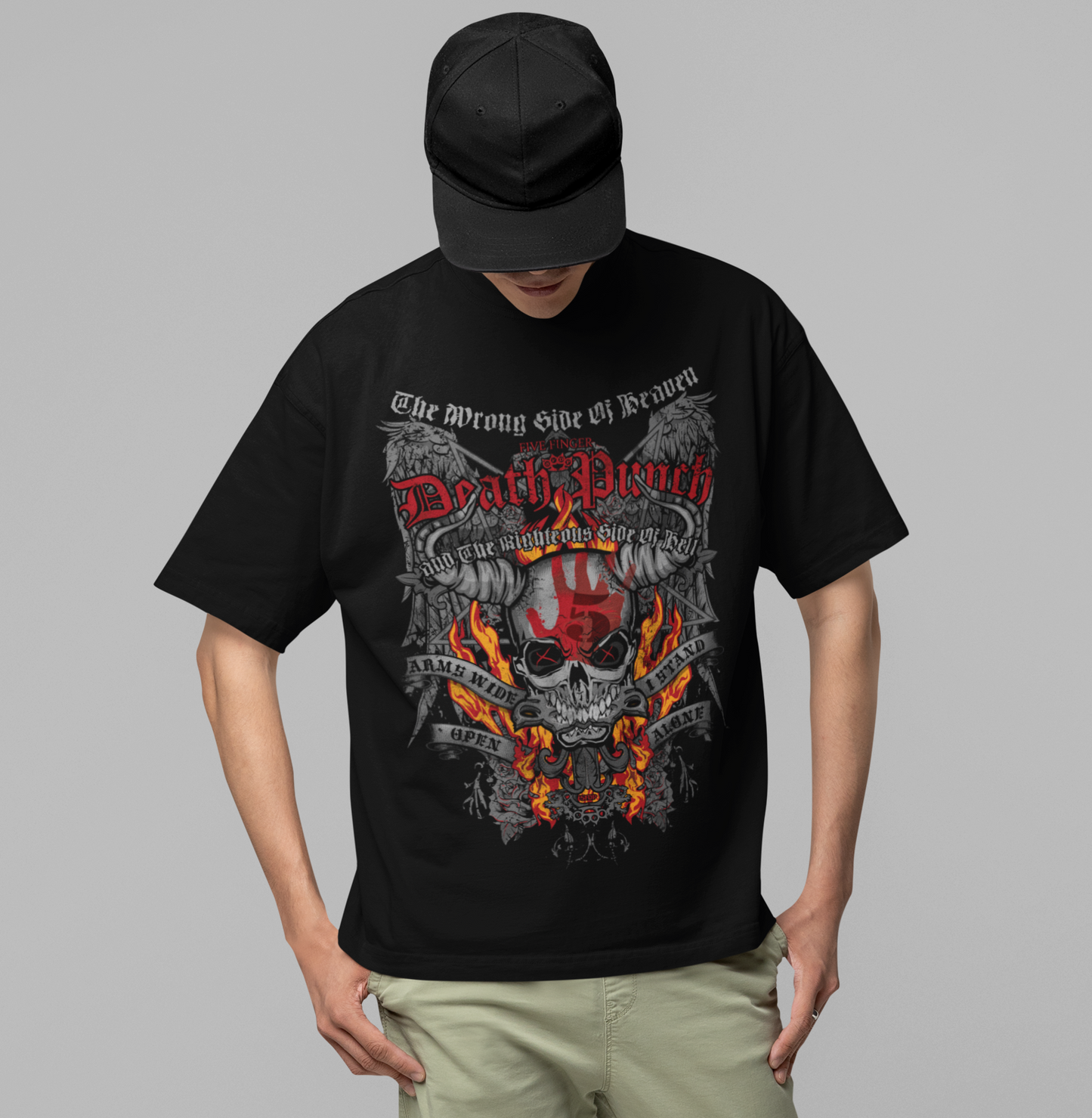 Stakes Five Finger Death Punch - Wrong or Righteous Jumbo Print Mens T Shirt Officially Licensed