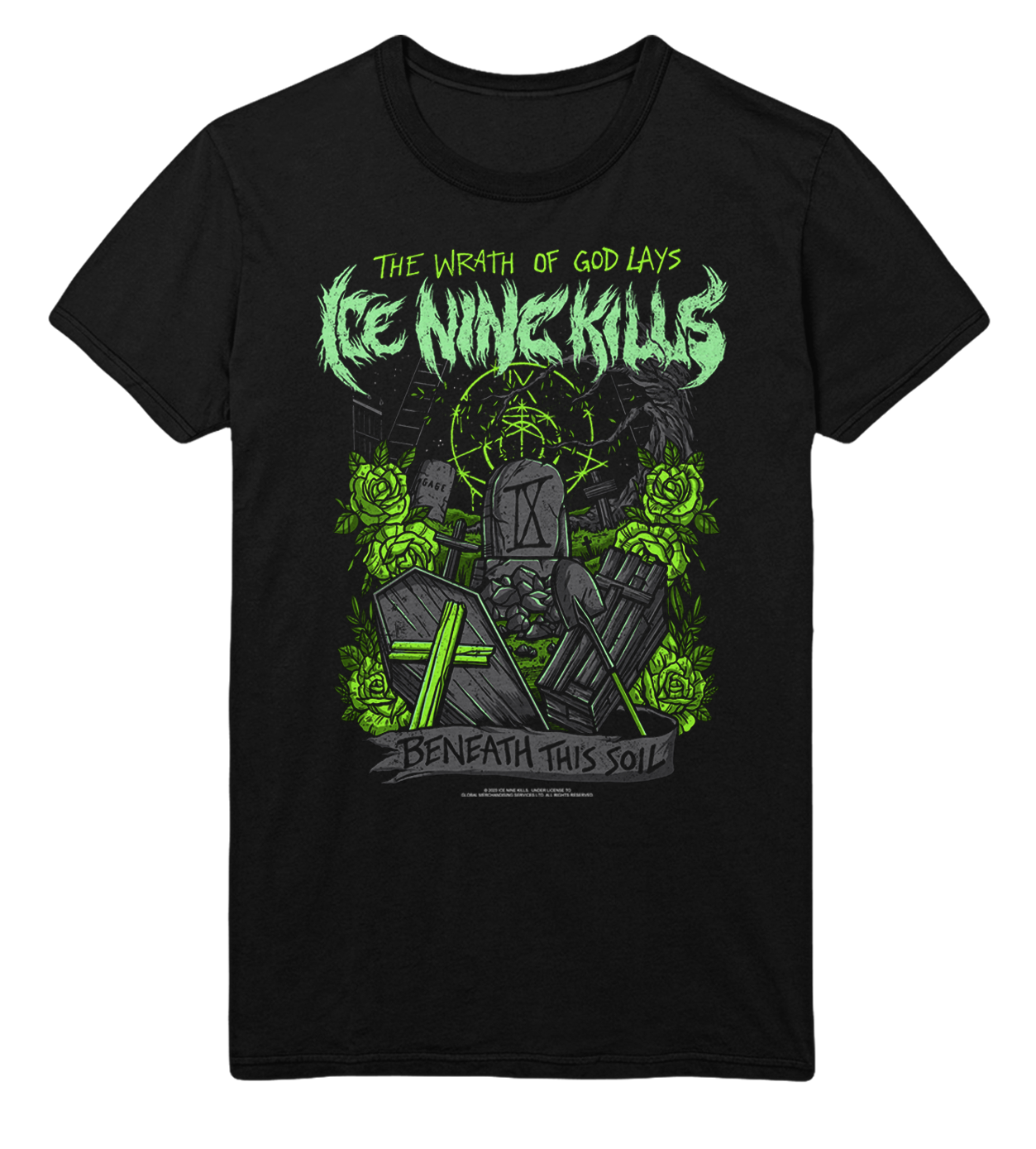 Stakes Ice Nine Kills Green Wrath Jumbo Print T-Shirt [Apparel]