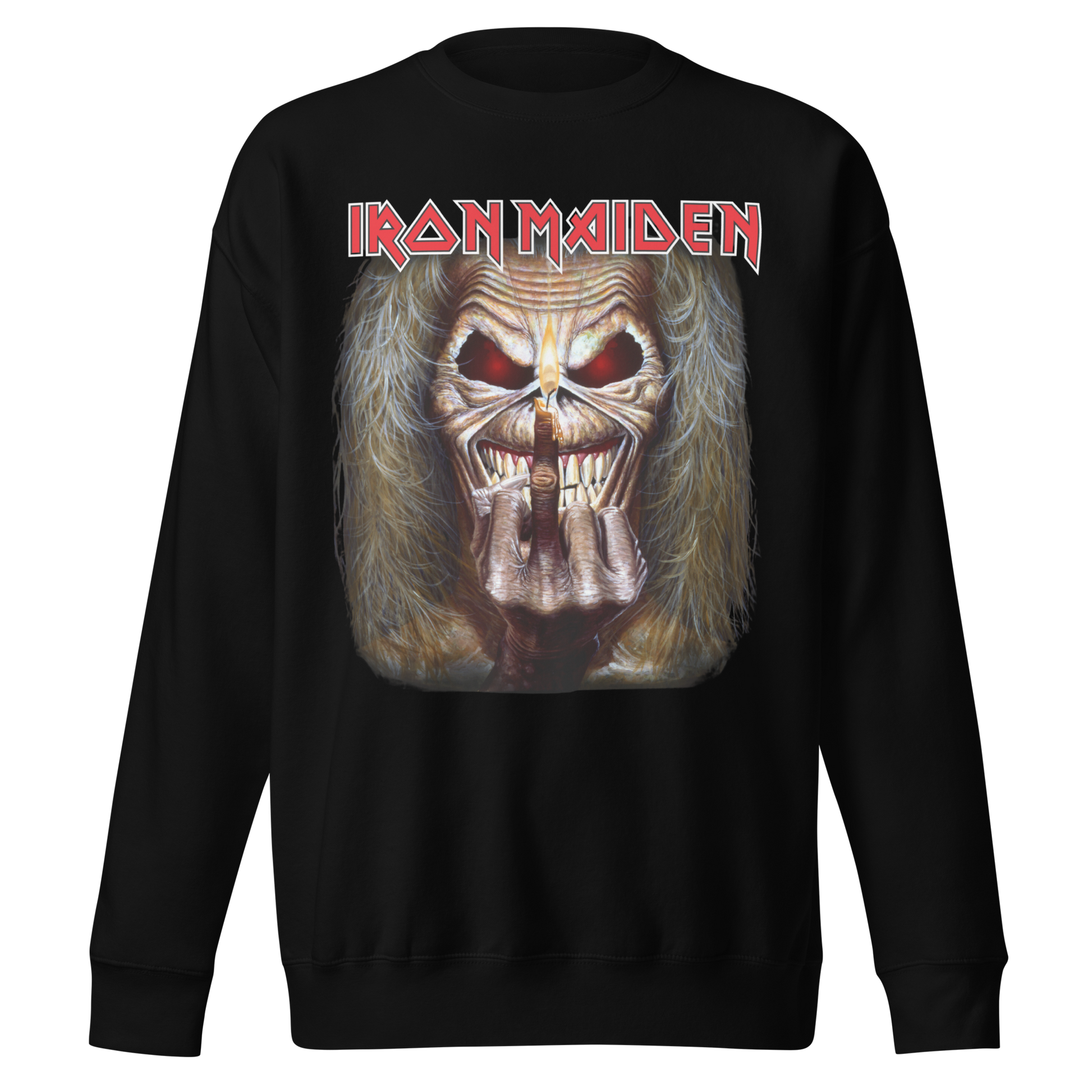Stakes Iron Maiden Candle Finger Jumbo Print Sweatshirt [Apparel]