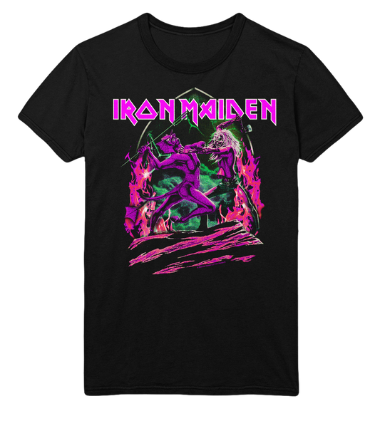 Stakes Iron Maiden Devil's Fight Jumbo Print T-Shirt [Apparel]