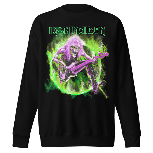 Stakes Iron Maiden Green Guitar Jumbo Print Sweatshirt [Apparel]