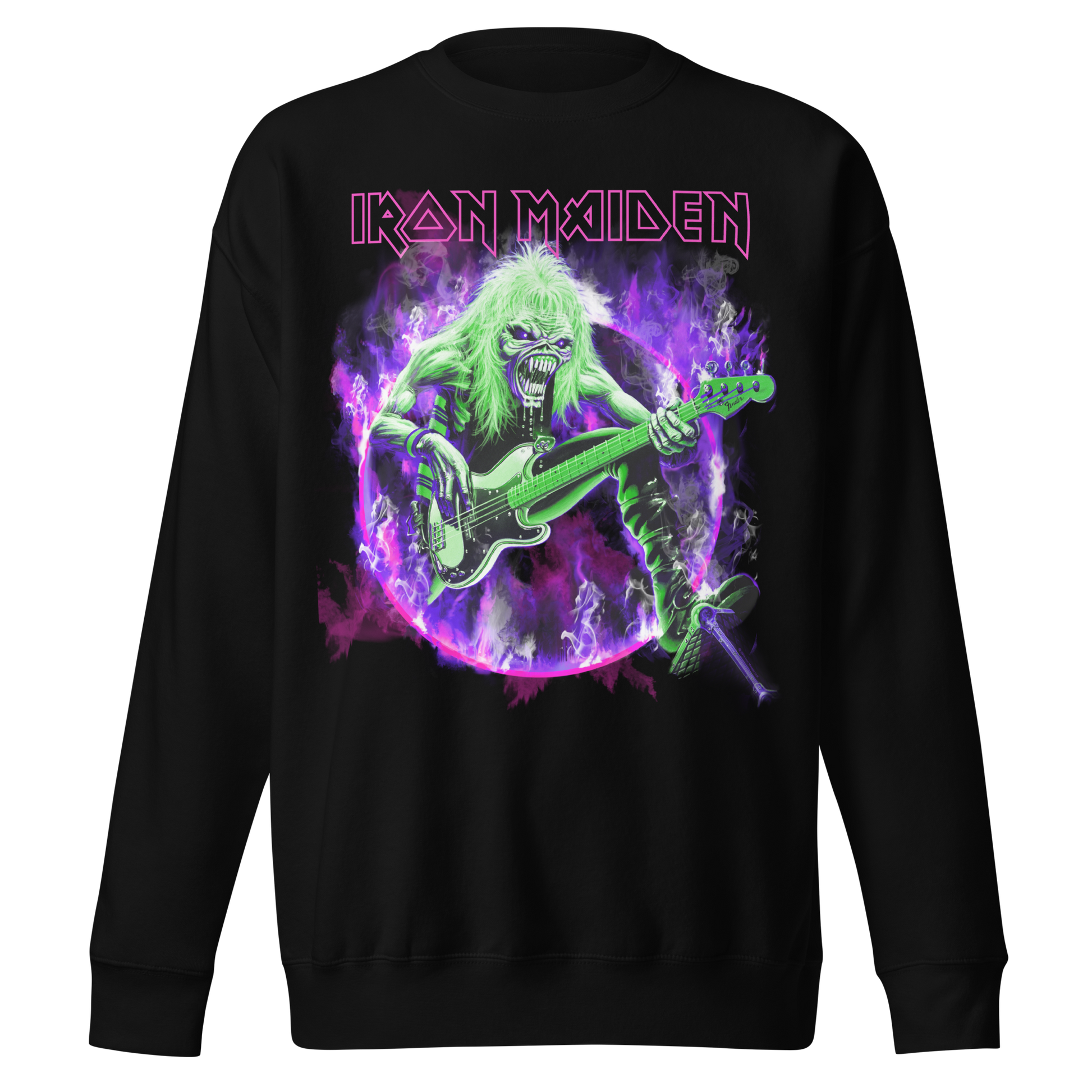 Stakes Iron Maiden Purple Guitar Jumbo Print Sweatshirt [Apparel]