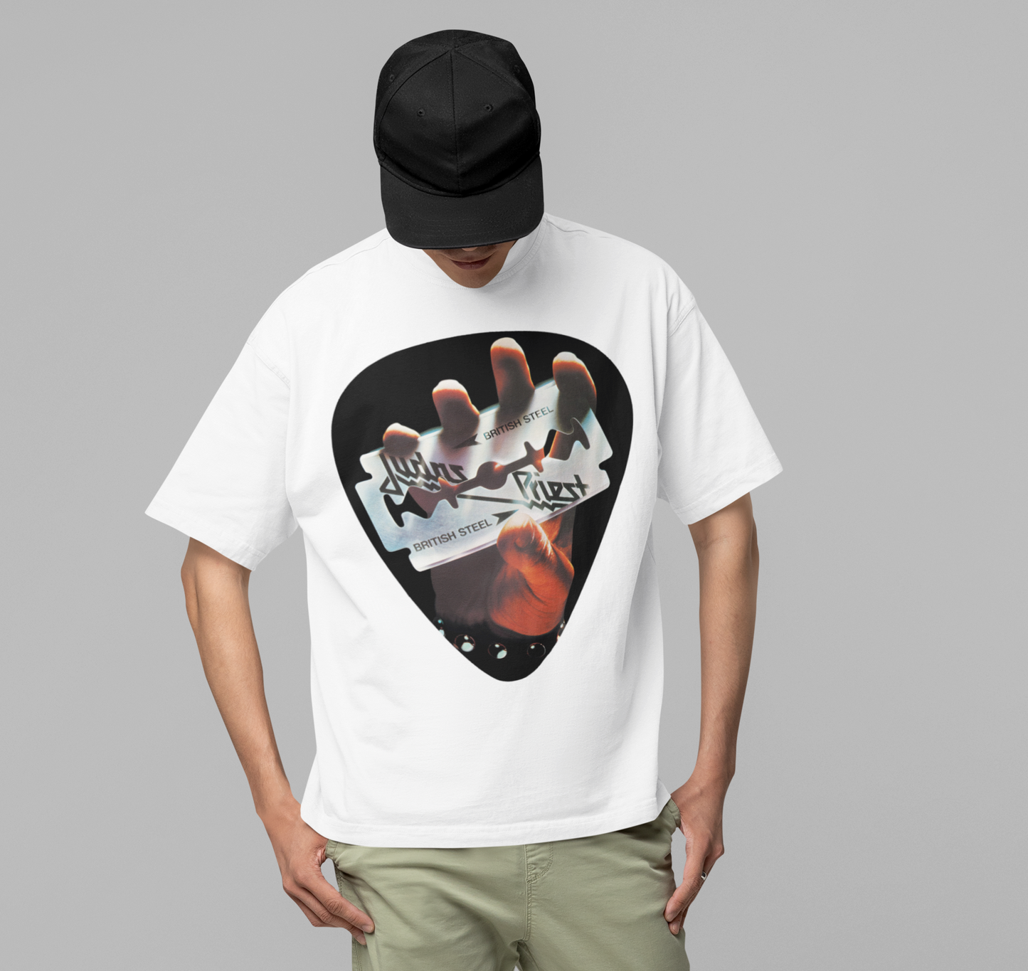 Stakes Judas Priest - British Steel Jumbo Print Mens T Shirt Officially Licensed