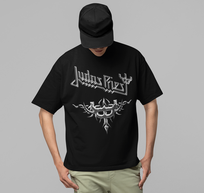Stakes Judas Priest - Liquid Metal Logo Jumbo Print Mens T Shirt Officially Licensed