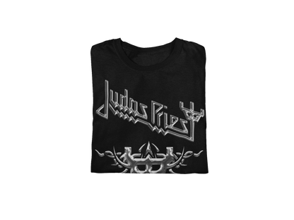 Stakes Judas Priest - Liquid Metal Logo Jumbo Print Mens T Shirt Officially Licensed