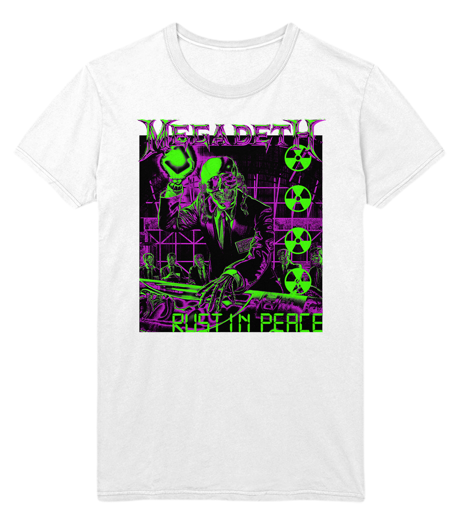 Stakes Megadeth Neon Rust in Peace Jumbo Print T-Shirt [Apparel]