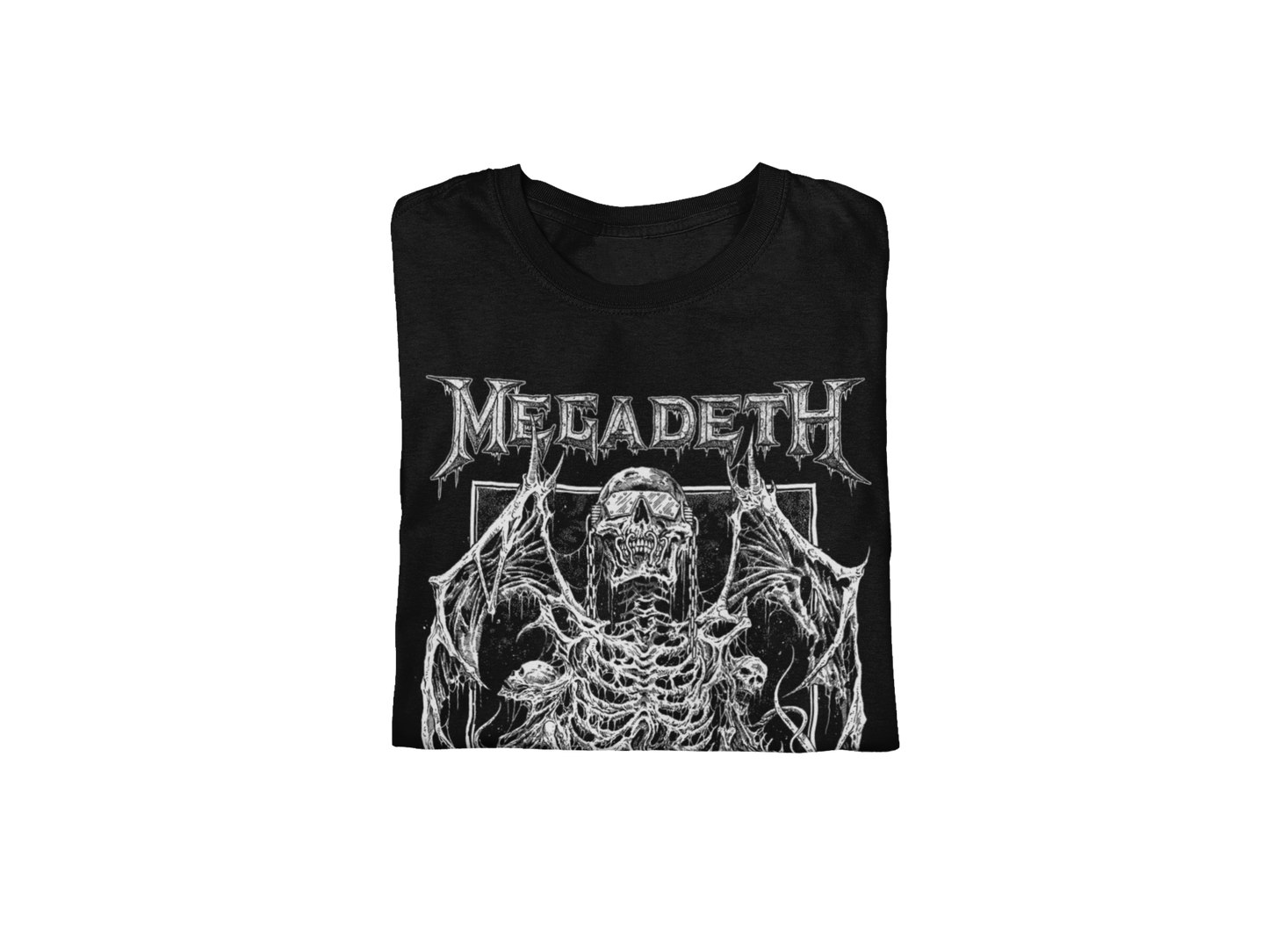 Stakes Megadeth Skeleton Wings Jumbo Print Mens T Shirt Officially Licensed
